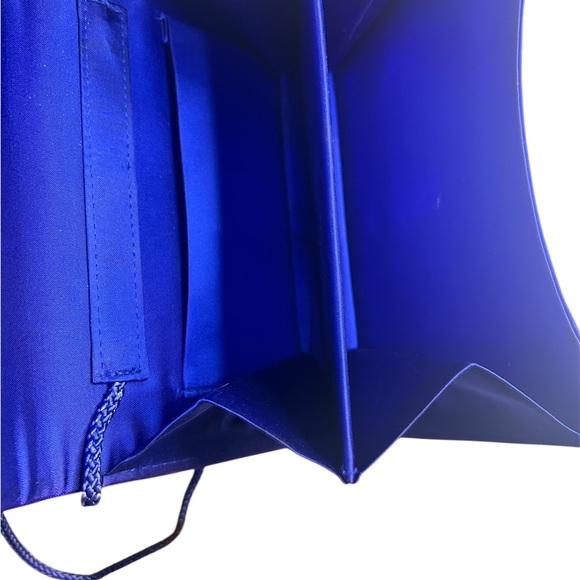 Women’s Satin evening bag Cobalt Blue w/ Corded shoulder strap. Fashionable! - Picture 4 of 7